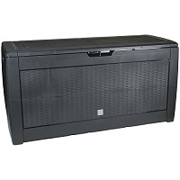  Outdoor Garden Storage Box Chest Cushion Equipment Lid Shed Plastic 310L Black