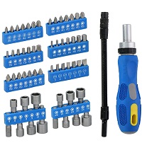 Ratchet Screwdriver & Bit Set 58Pcs Philips Pozi Hex Star Slotted Socket Flexible 17797