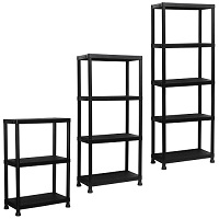 3/4/5 Tier Plastic Shelving Storage Racking Shelves Garage Shed Home Warehouse