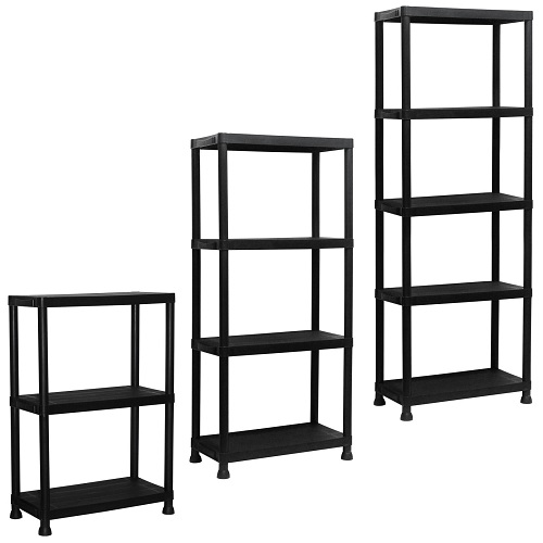 3/4/5 Tier Plastic Shelving Storage Racking Shelves Garage Shed Home Warehouse