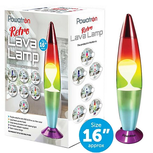 Contemporary Rainbow Lava Lamp Light Peaceful Motion Wax Liquid Relaxation Room