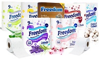 45, 90 or 135 Freedom Quilted Three-Ply Toilet Paper Household Rolls in Choice of Scent 