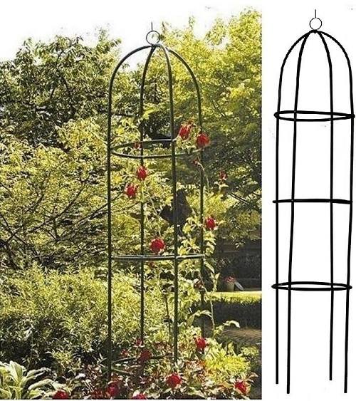 Garden Obelisk Metal Outdoor Trellis Climbing Arch Plant Roses Support Frame UK