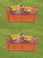 Large Rectangular Wooden Garden Planters Outdoor Plants Flowers Pot