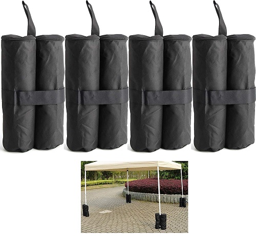 Set of 4 Gazebo Sand Weights Gazebo Sandbags- Inc Twin-leg Zip Top Sand Bag