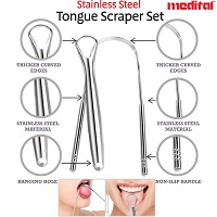 Add a review for: 5305 Stainless Steel Tongue Cleaner Scraper Set Dental Care Hygiene Oral Mouth Tounge