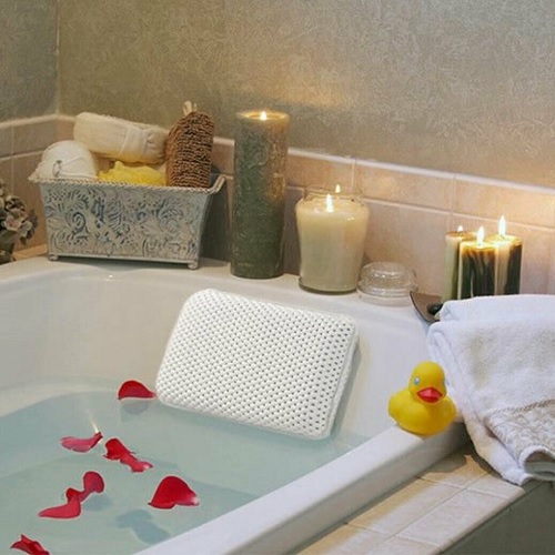 Luxury Waterproof Home Spa Bath Pillow Non-Slip Comfort Bath Cushion Suction