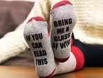 Pair of Bring me WIne socks