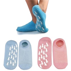 PURE MOISTURISING PINK/BLUE GEL SOCKS VITAMIN ONE SIZE 