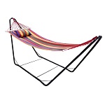 Hammock & Metal Frame With Pillow Standing Swinging Hammock Outdoor Garden Patio