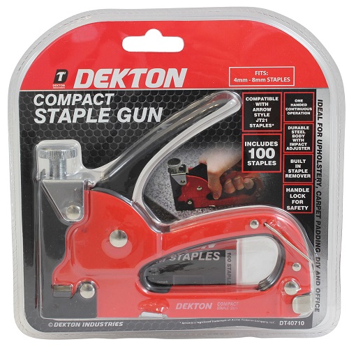 Dekton Staple Gun For Upholstery Jobs, Full Metal Construction, Carpet Padding, 