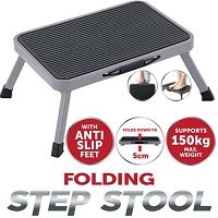 Easy Reach Folding Step Ladder Stool Foldable Anti Slip Feet Kitchen Garage Home