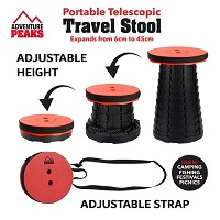 Telescopic Foldable Stool Collapsible Seats Fishing Camping Hiking Chair Step