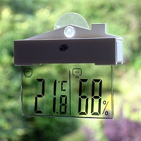 Add a review for: Digital Window Thermometer Hydrometer Indoor Outdoor Weather Station Suction Cup 