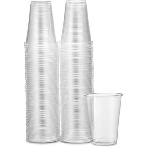 100 Clear Plastic Disposable party Cups Drinks Cocktails Milkshake Slush Dessert