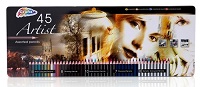   Artist's Coloured Pencils Pack of 45 With Presentation Metal Tin