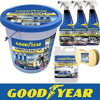 905375 Goodyear 6 Piece Complete Valet Kit Glass Mirror Cockpit Alloy Wheel Wash Wax