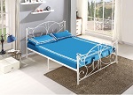 Add a review for: 4FT6 White Metal Bed Frame Bedstead Crystal Finials