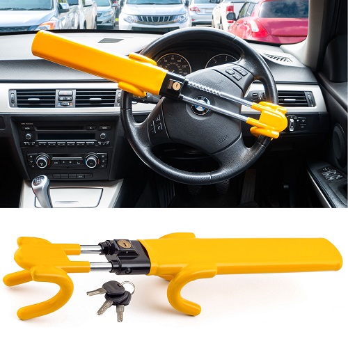 UL001  Twin Bar Steering Wheel Lock Stop Thieves Stealing Your Car Universal Fit 3 keys