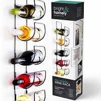 Add a review for: 5 Bottle Wine Rack Black Metal Wall Mounted Storage Holder Shelf Kitchen Vine