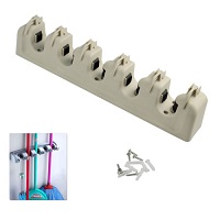 Wall Mounted 5 Rack Kitchen Storage Mop Organizer Holder Brush Broom Hanger Set